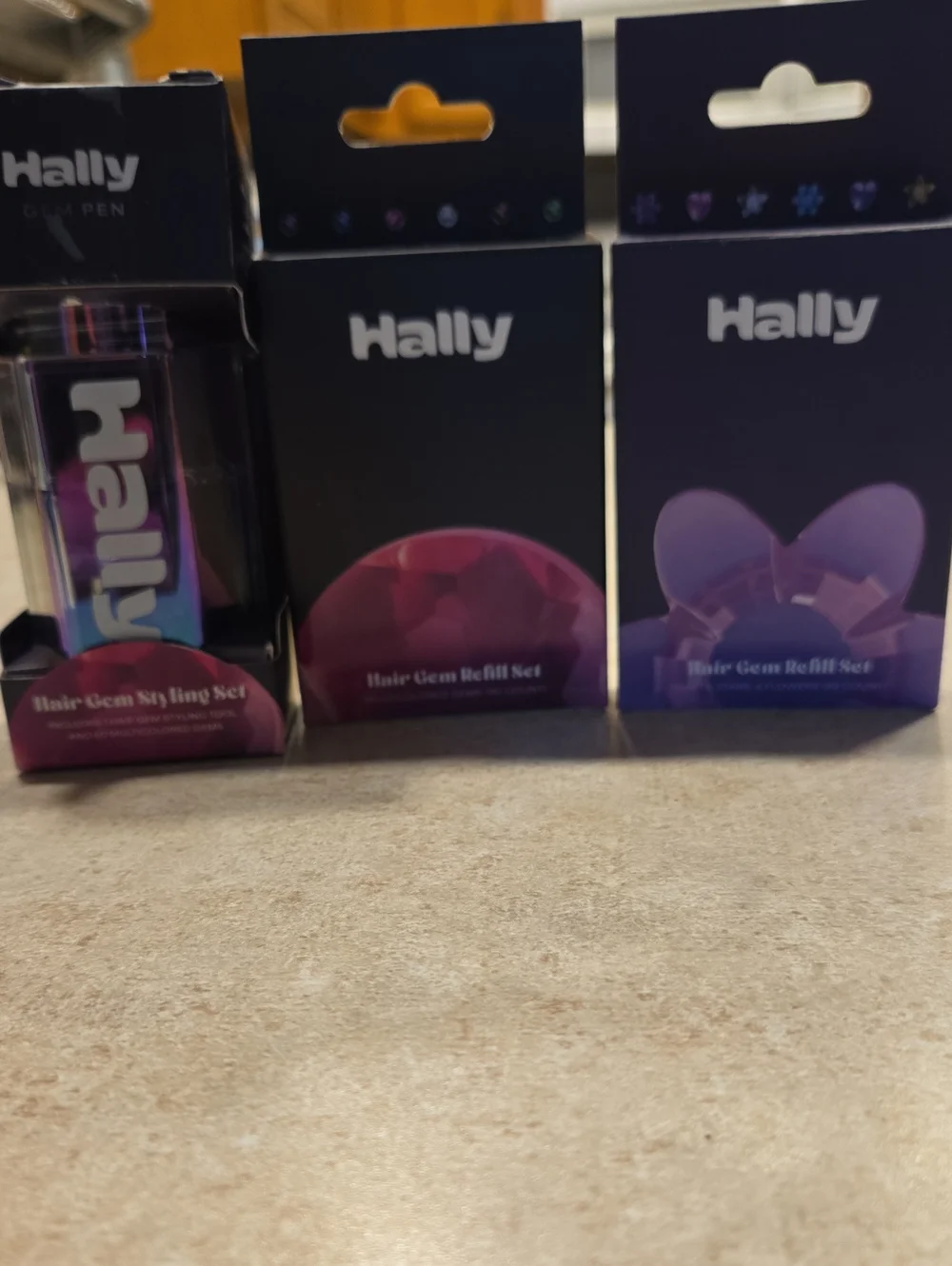 Hally Gem Pen Hair Gem Styling Set with 2 Refills NWT